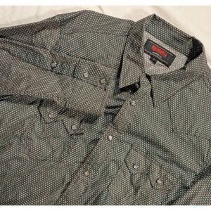 Rock & Roll Denim Shirt Modern Fit Western Pearl Snap Spade Long Sleeve Men's L